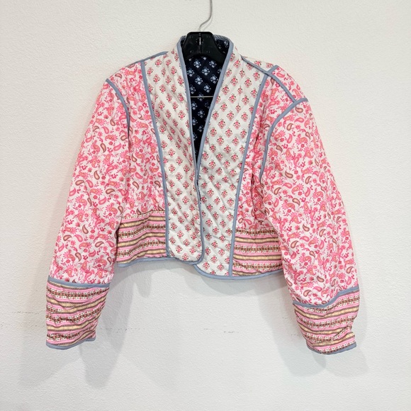Sunday up Jackets & Blazers - Sunday Up Boutique Quilted Reversible Boho Jacket Women’s Size Medium